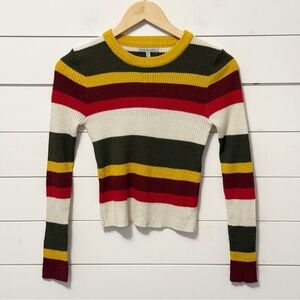 Charlotte Russe | 90s Inspired Stripped Crewneck Long Sleeve Sweater Size Medium